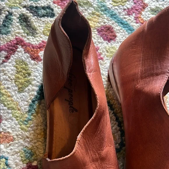 Free People Royale D’orsay Flat Brown Leather Slip-On Shoes - Picture 6 of 8